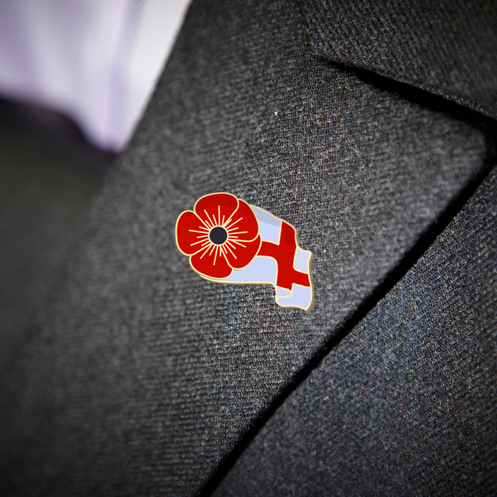 The England Flag and Remembrance Pin Badge