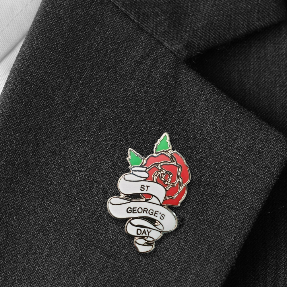 English Rose St George's Day Enamel Pin Badge