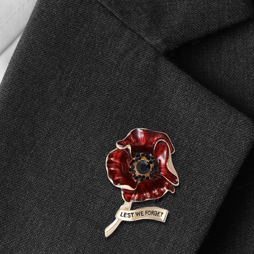Exquisite "Lest We Forget" Poppy Brooch
