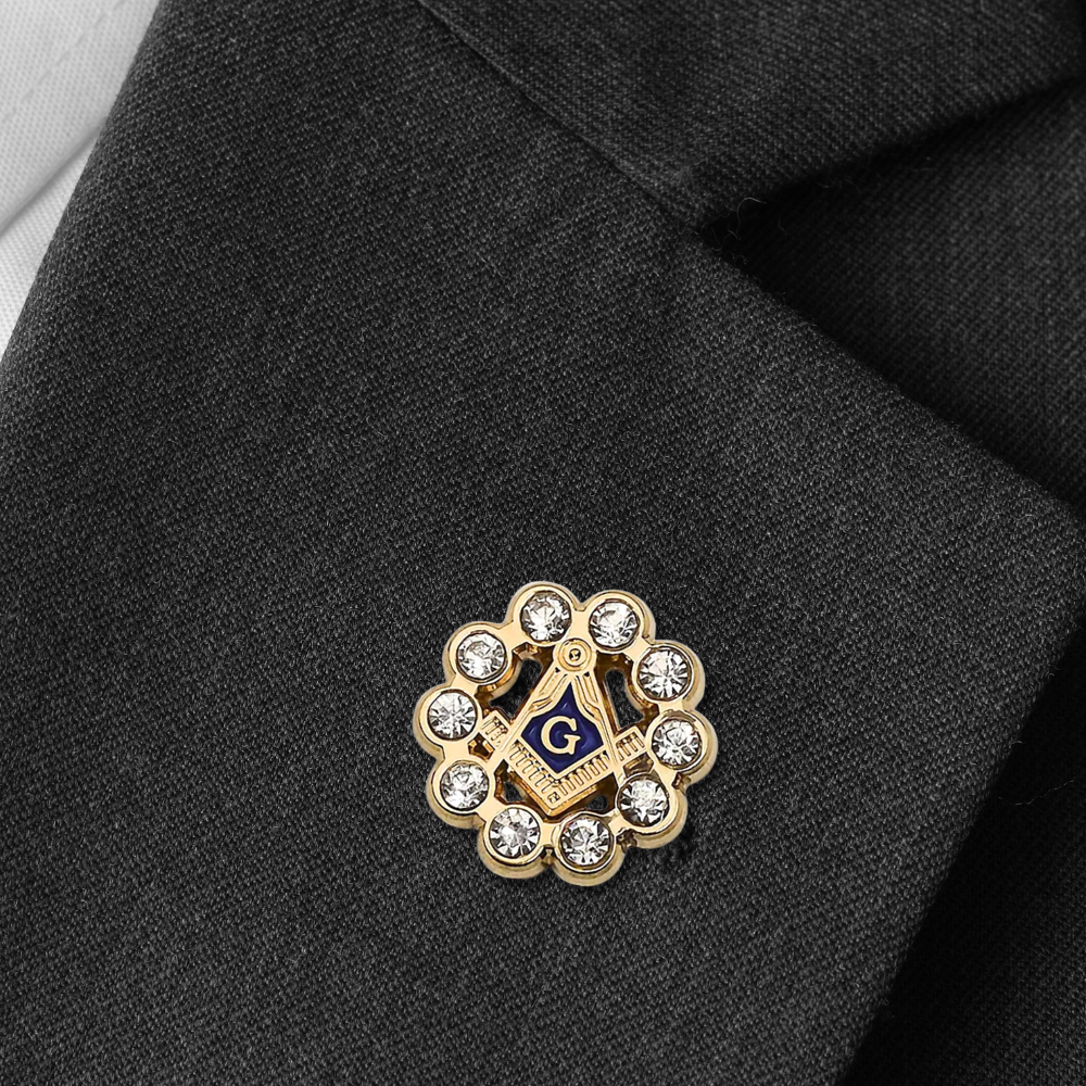 Formal Masonic Pin Badge (18k Gold-Plated)