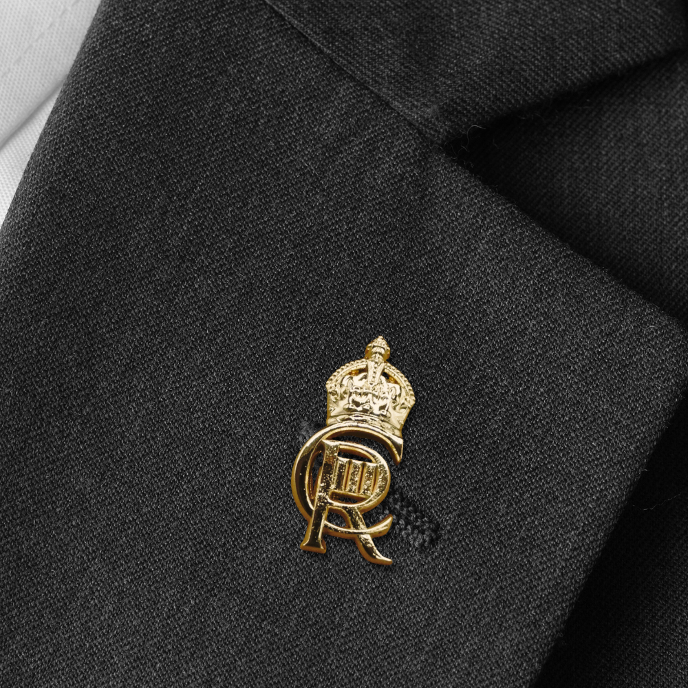 King Charles III Gold-Plated Royal Cypher Brooch