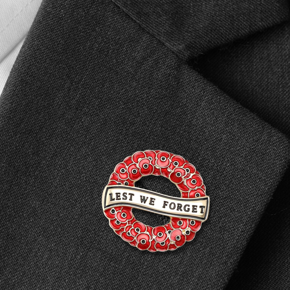 Poppy Wreath Remembrance Brooch