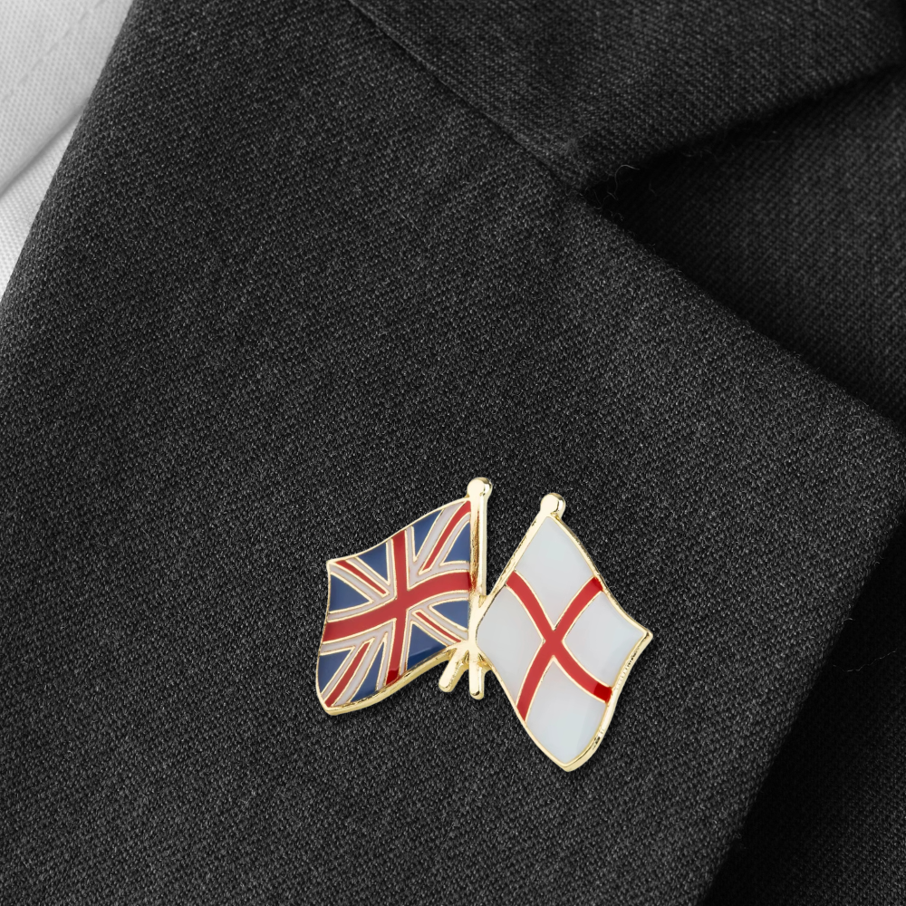 Union Jack & England Flag Pin Badge