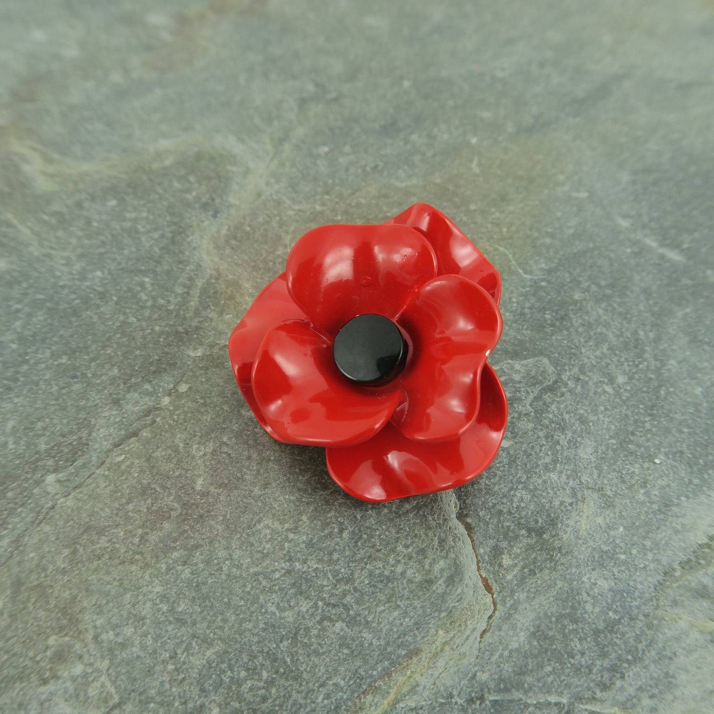 Poppy Red Flower Brooch