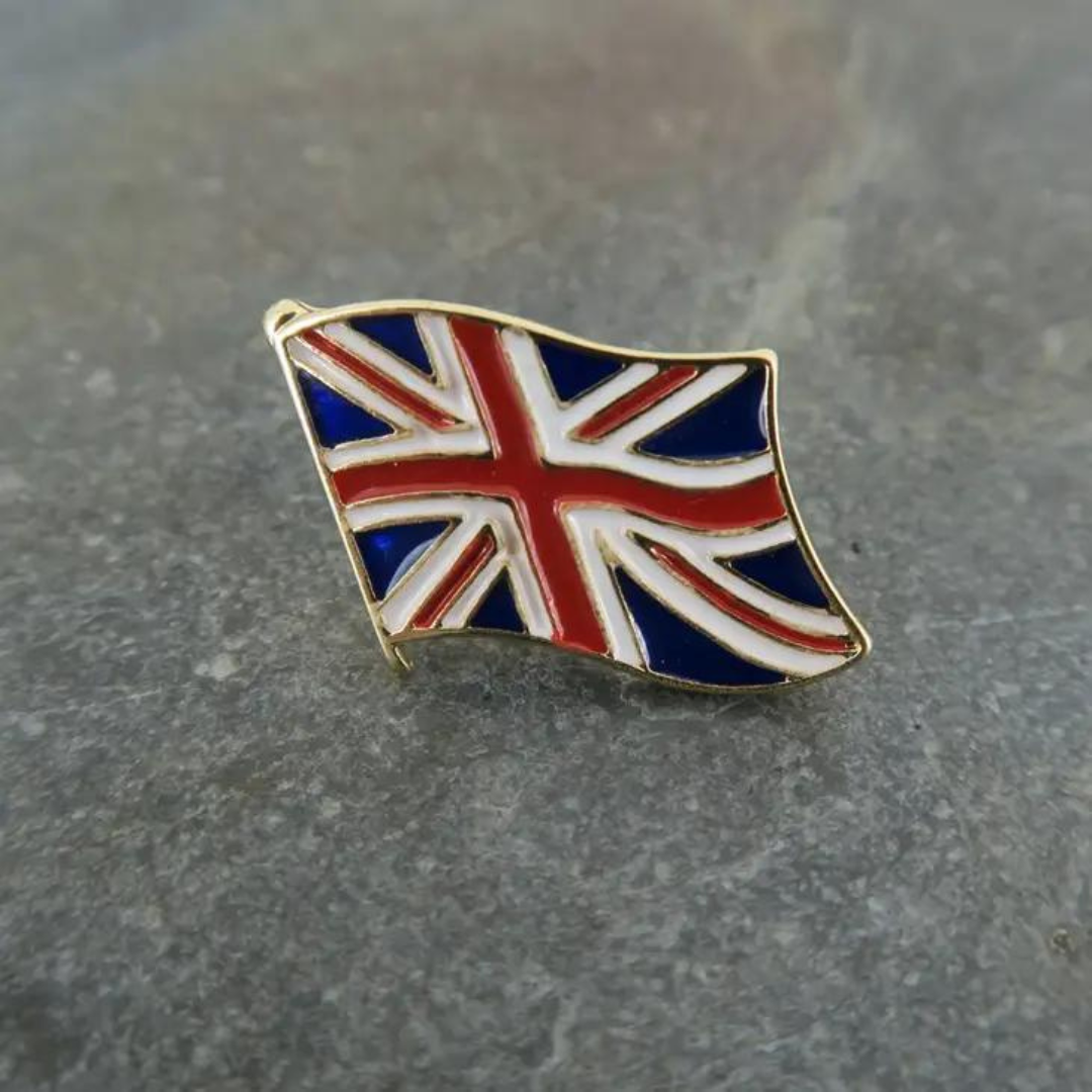 Coronation Union Jack Flag Lapel Pin Brooch