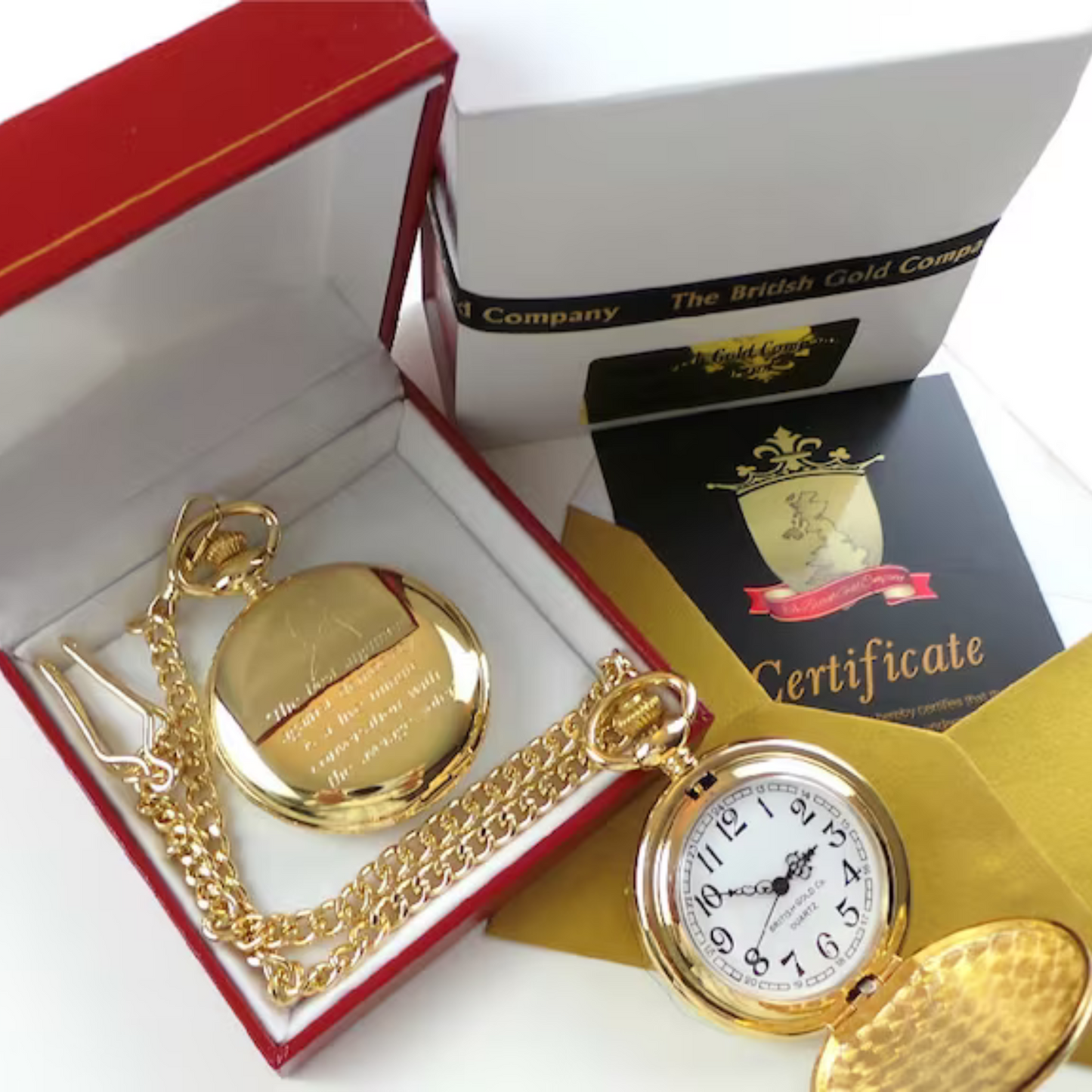 24k Gold Winston Churchill Engraved Pocket Watch