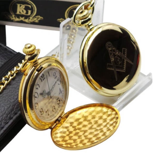 Freemasons 24k Clad Gold Personalised Pocket Watch