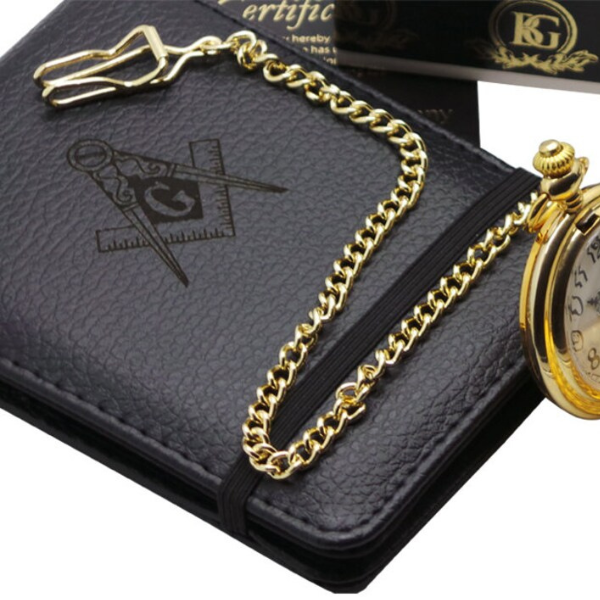 Freemasons 24k Clad Gold Personalised Pocket Watch