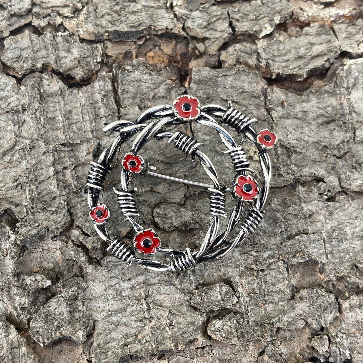 Poppy Barbed Wire Remembrance Brooch