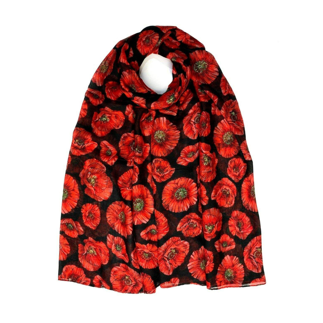 Red Poppy Flower Scarf