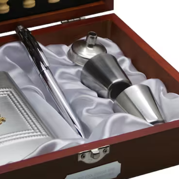 Personalised Royal Marines Chess Set With Flask, Pen, and More