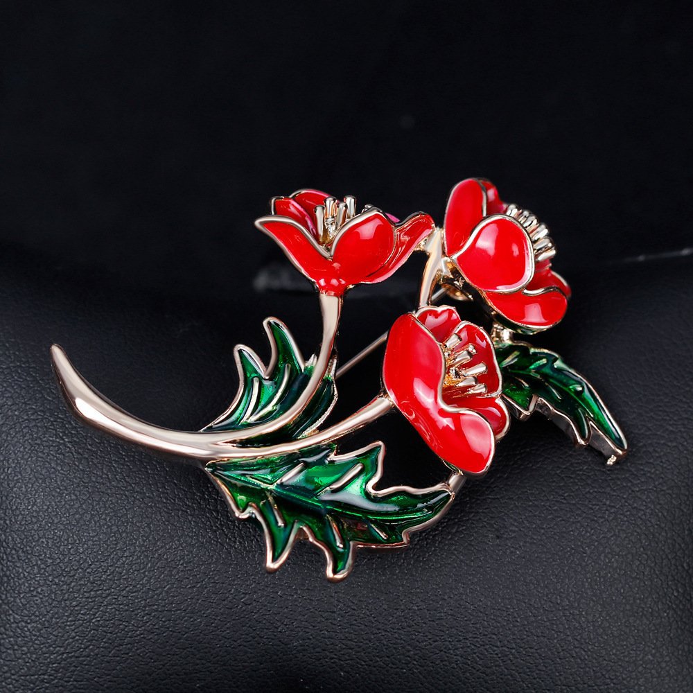 Three Remembrance Flower Brooch