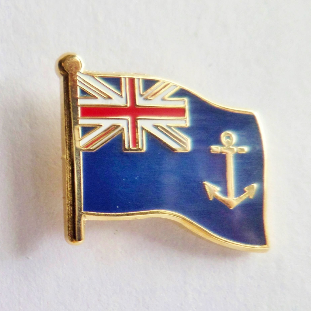 Royal Fleet Auxiliary Blue Ensign Wavy Flag Pin Badge