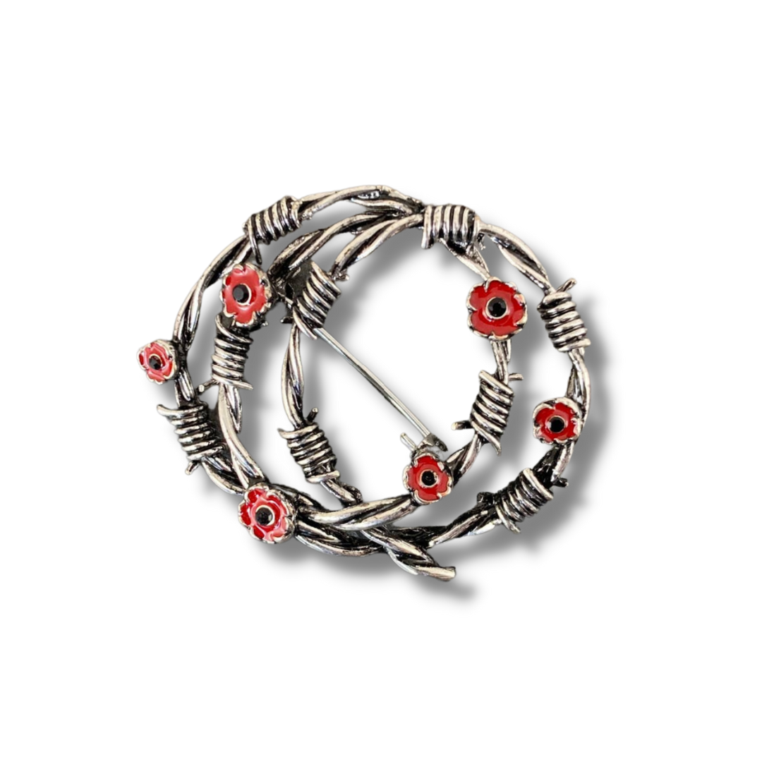 Poppy Barbed Wire Remembrance Brooch