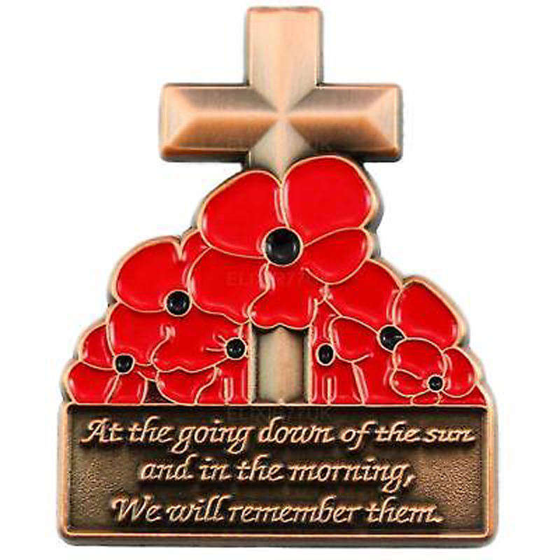 Cross Poppy Pin Badge