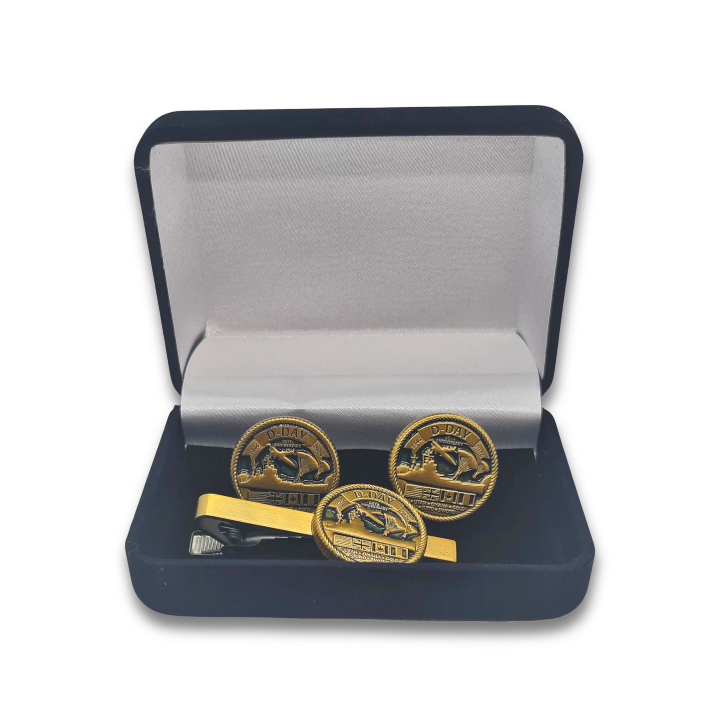 D-Day 80th Anniversary Commemorative Cuff Links & Tie Pin Set 2024