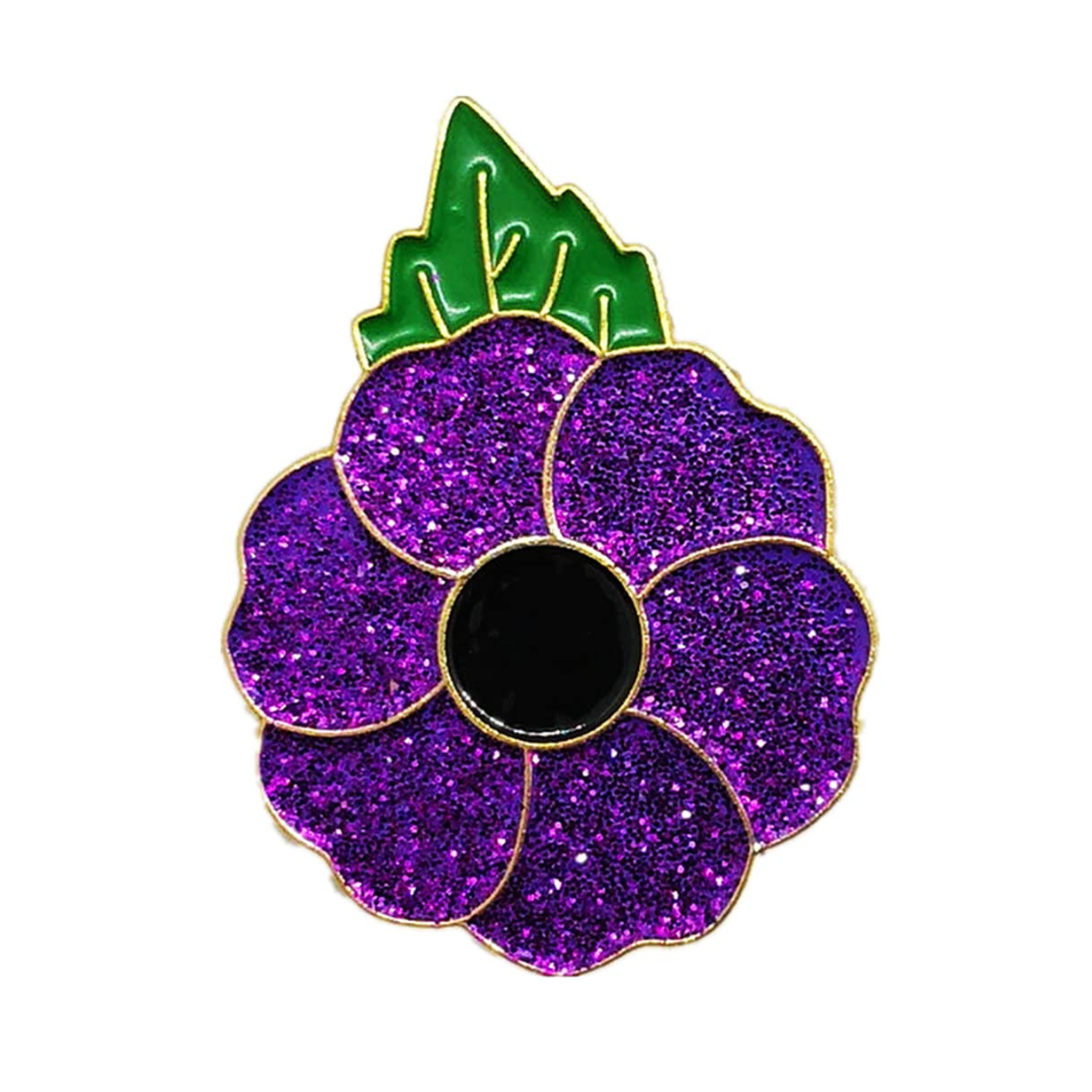 Purple Glittered Poppy