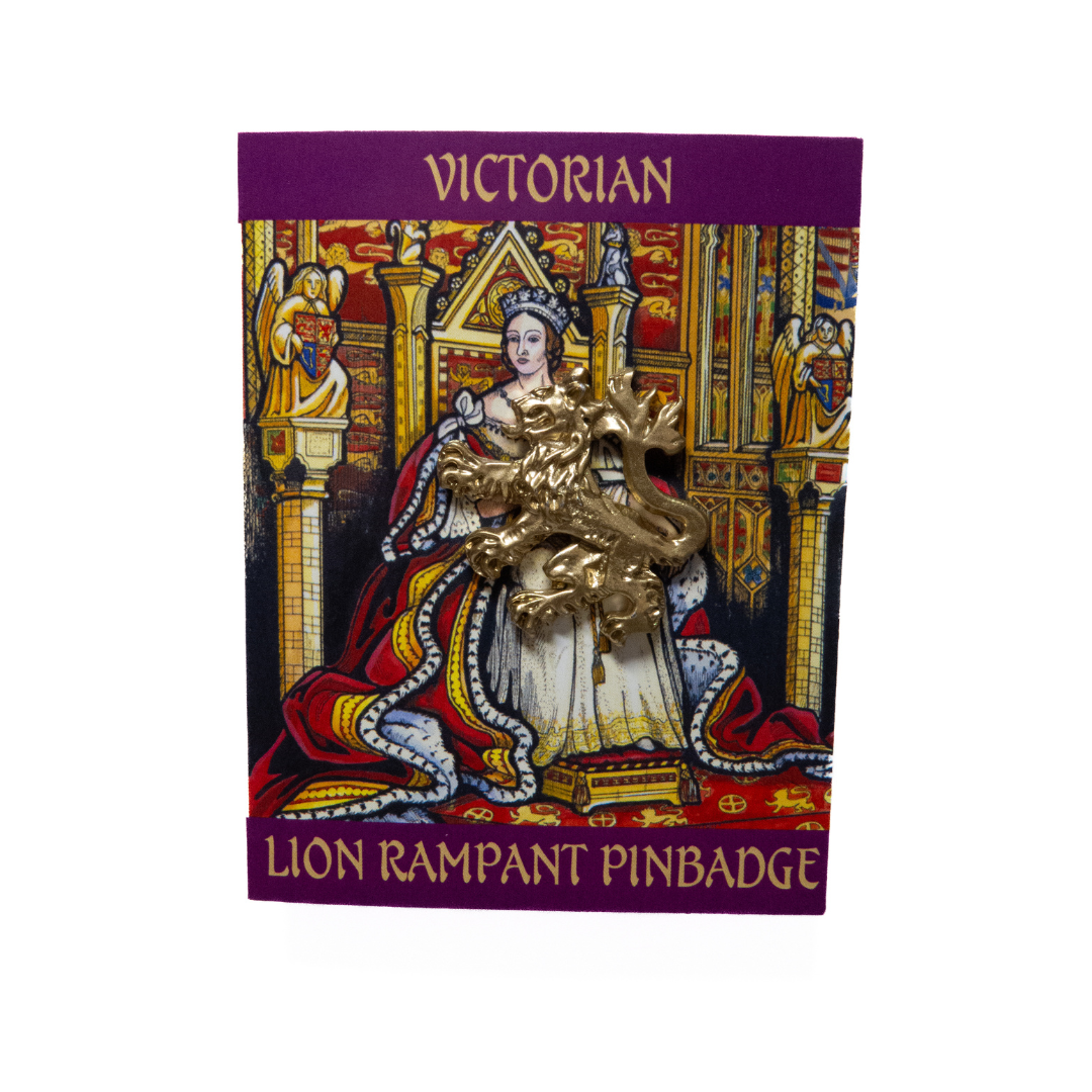 22ct Gold-Plated Victorian Lion Rampant Pin Badge