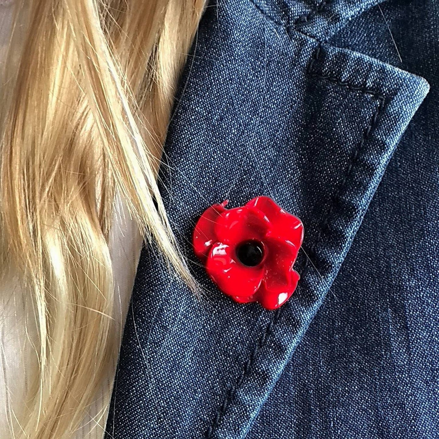 Poppy Red Flower Brooch