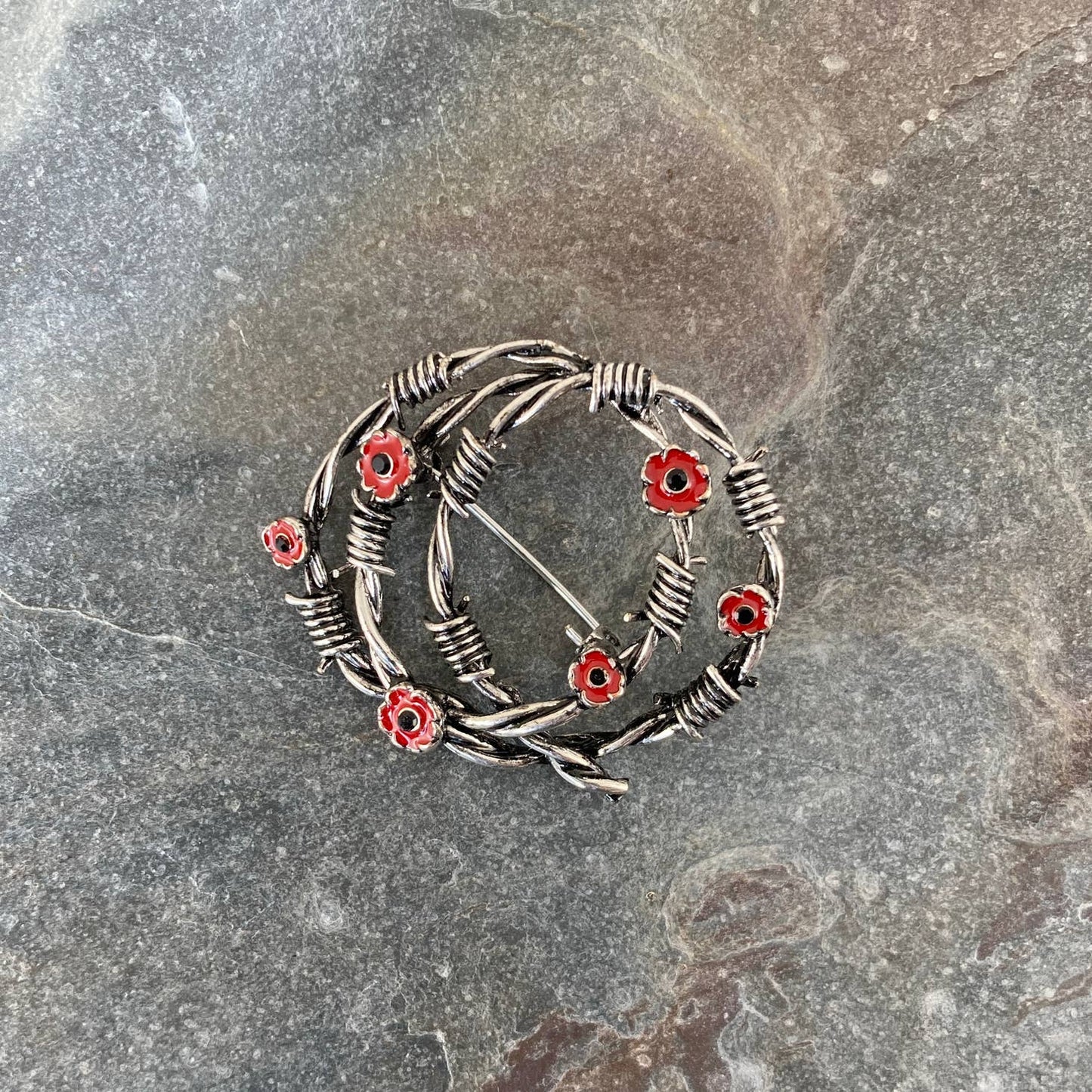 Poppy Barbed Wire Remembrance Brooch