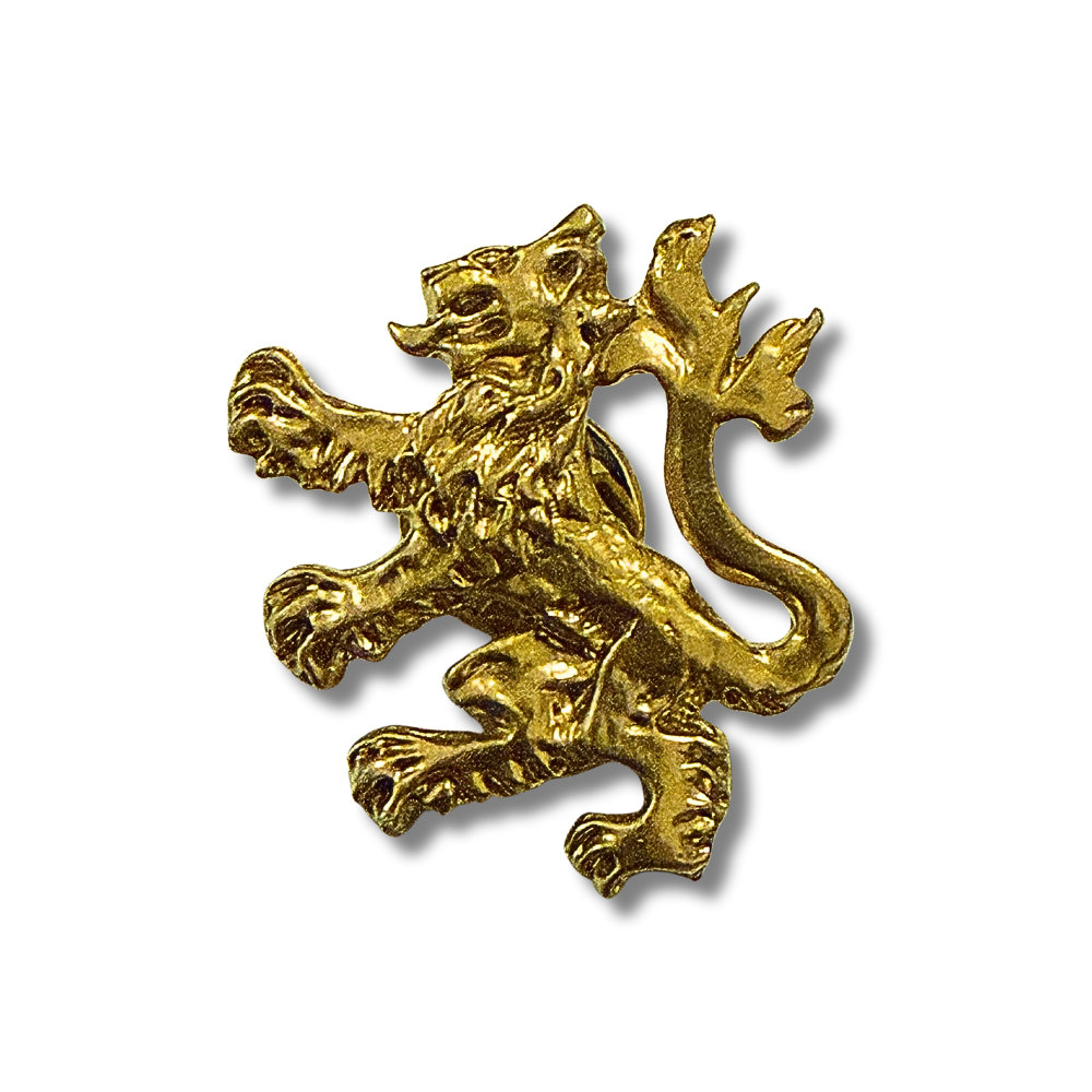 22ct Gold-Plated Victorian Lion Rampant Badge Pin