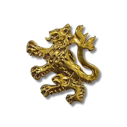 22ct Gold-Plated Victorian Lion Rampant Badge Pin
