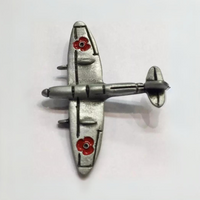 Spitfire Remembrance Enamel Pin – Poppy Tribute