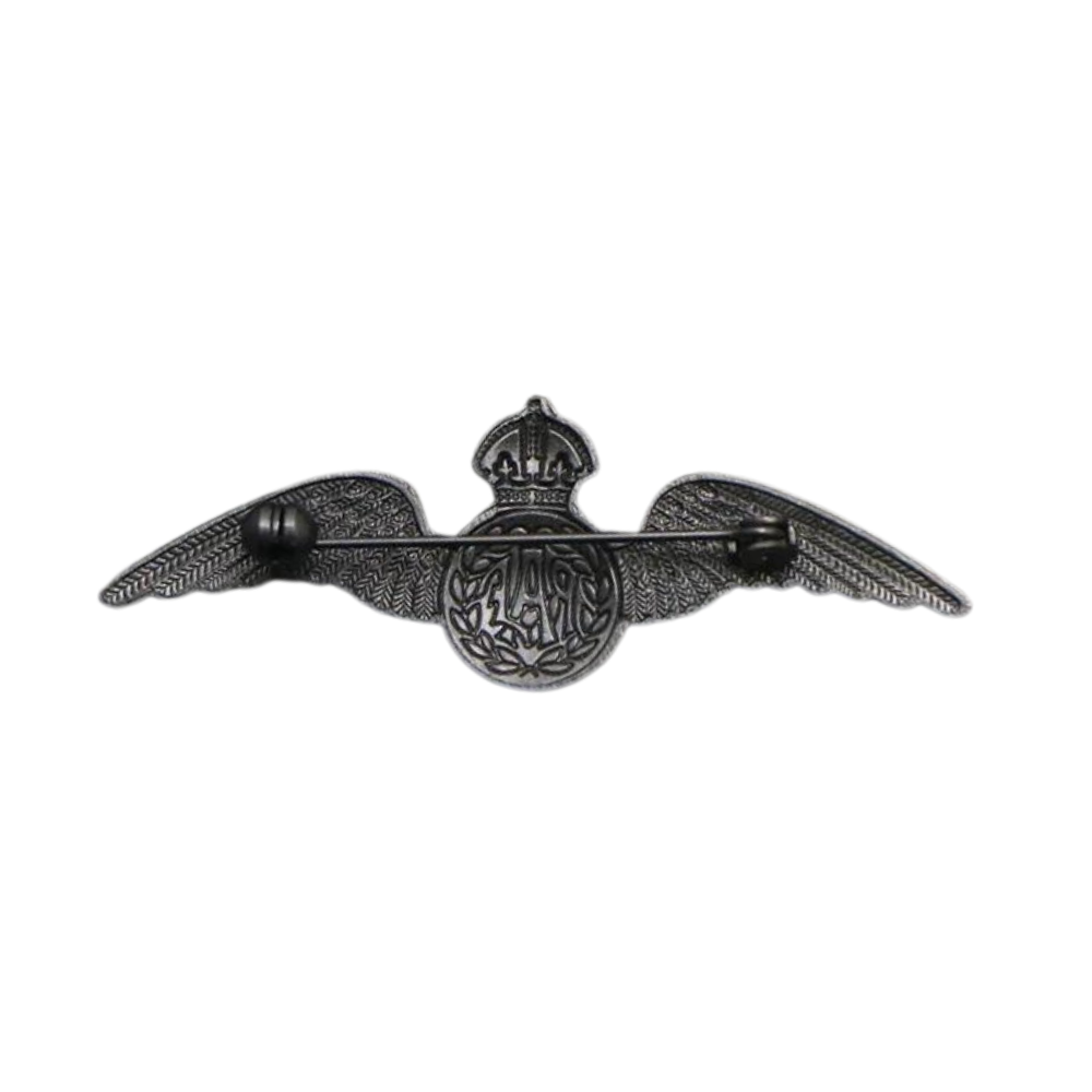 RAF Wings King's Crown Sweetheart Brooch (Silver)