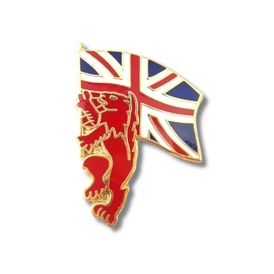 British Lion Bearer with Union Jack Pin Badge