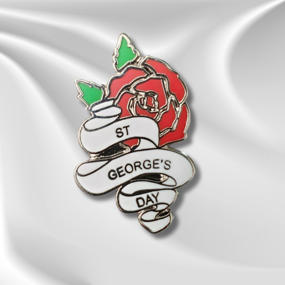 English Rose St George's Day Enamel Pin Badge