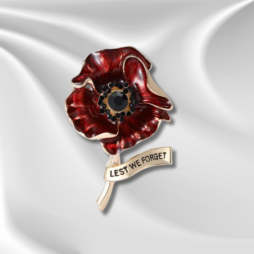 Exquisite "Lest We Forget" Poppy Brooch