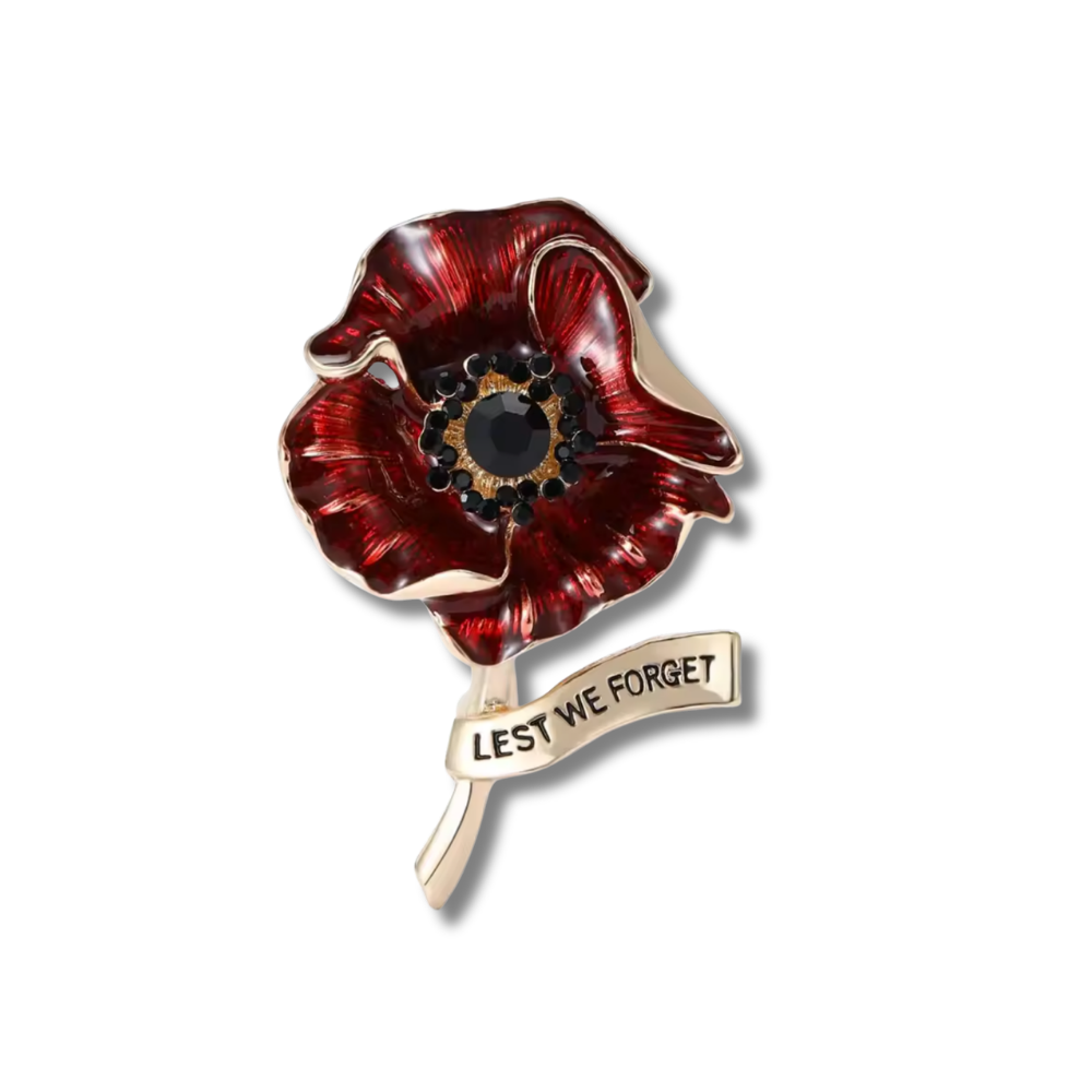 Exquisite "Lest We Forget" Poppy Brooch