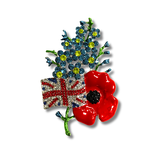 Forget Me Not Union Poppy Pin Badge