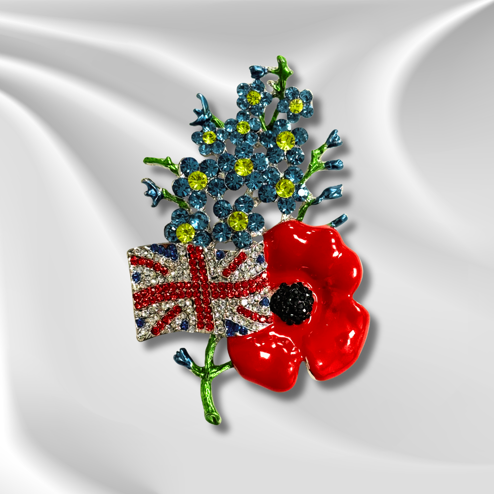 Forget Me Not Union Poppy Pin Badge