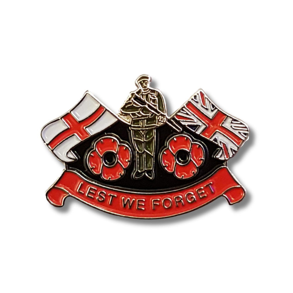 Lest We Forget British Flags Badge
