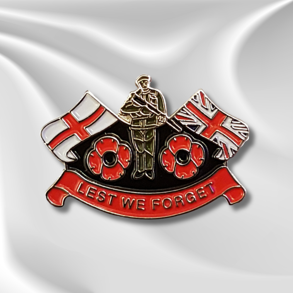 Lest We Forget British Flags Badge