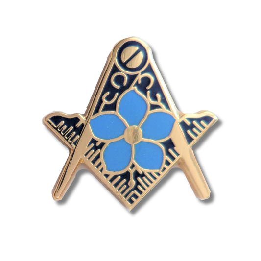 Masonic Forget Me Not Pin Badge