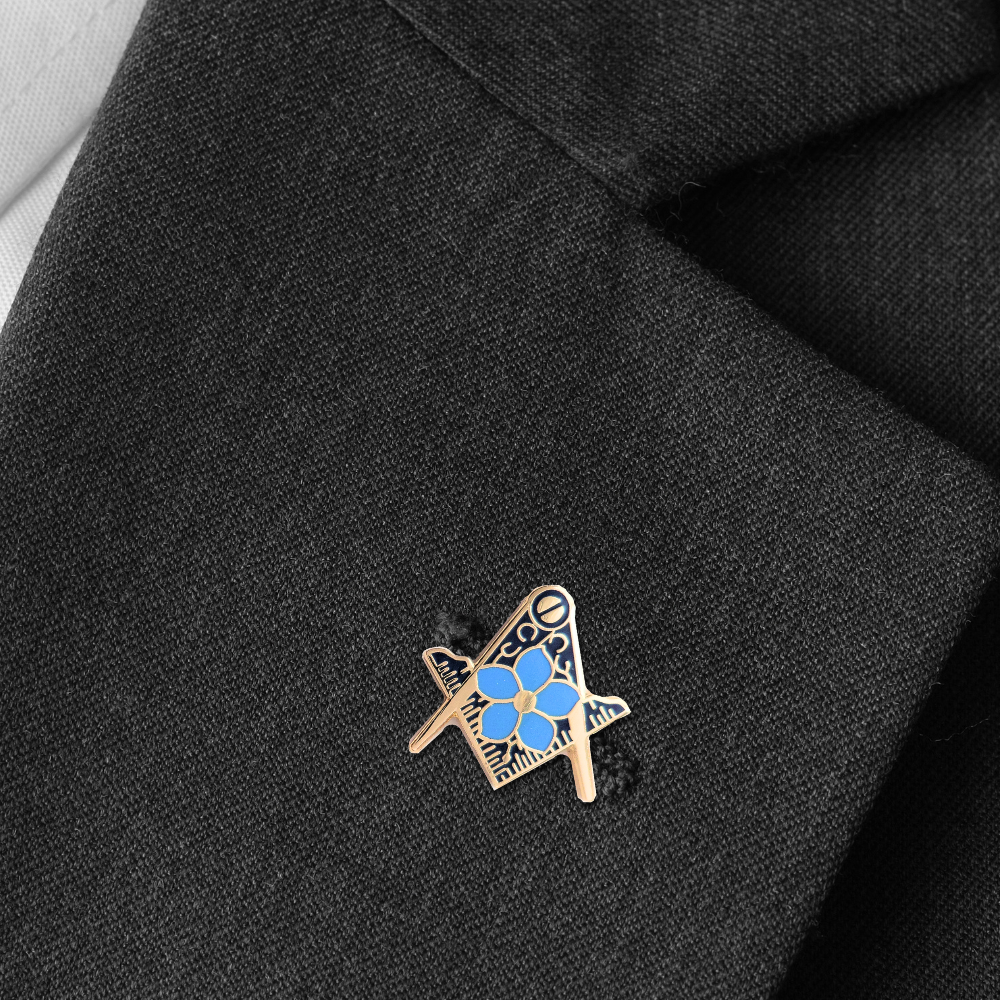 Masonic Forget Me Not Pin Badge