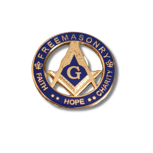 Masonic Freemasonry Pin Badge - "Faith, Hope & Charity"