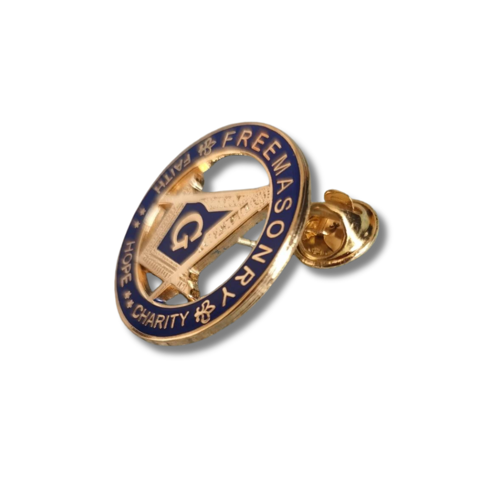 Masonic Freemasonry Pin Badge - "Faith, Hope & Charity"