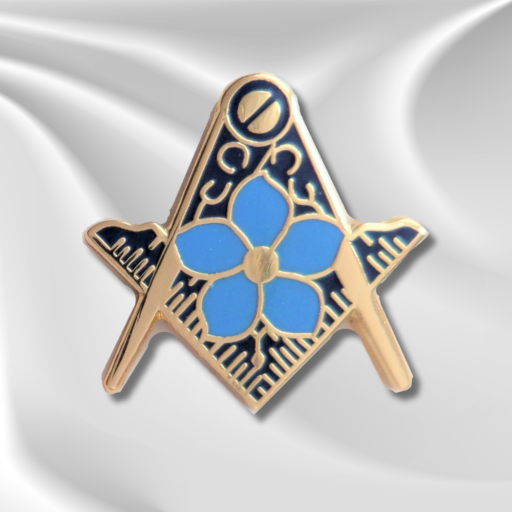 Masonic Forget Me Not Pin Badge