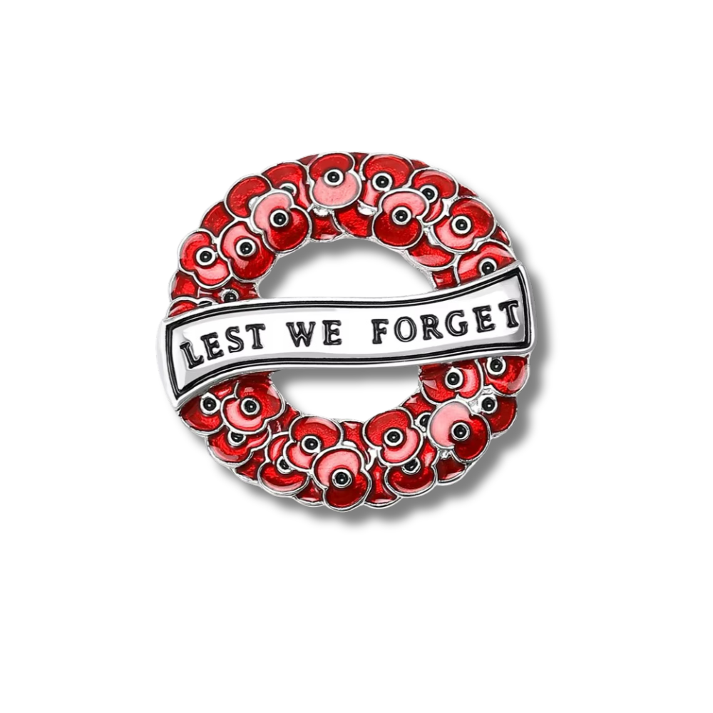 Poppy Wreath Remembrance Brooch