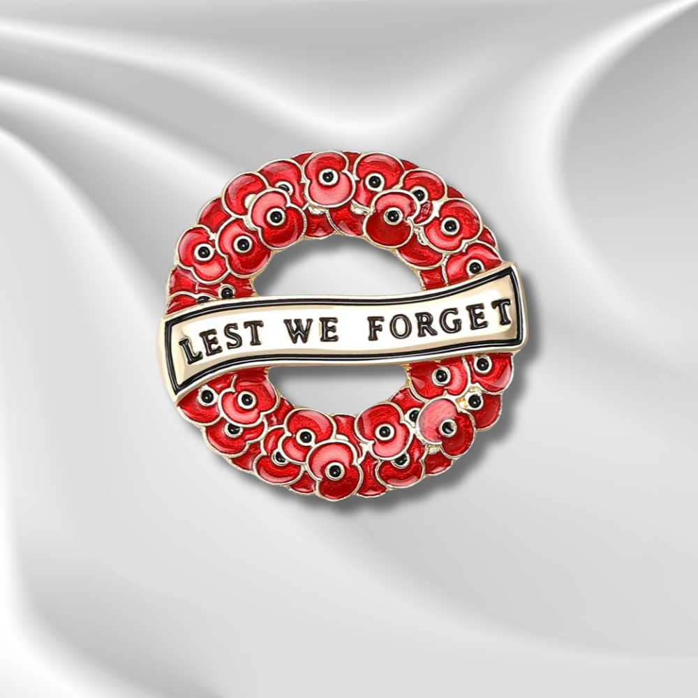 Poppy Wreath Remembrance Brooch