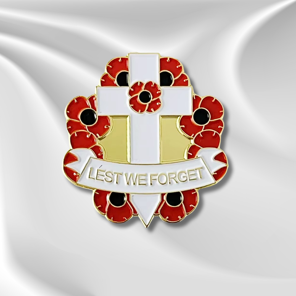 Remembrance Poppy Wreath Pin Badge