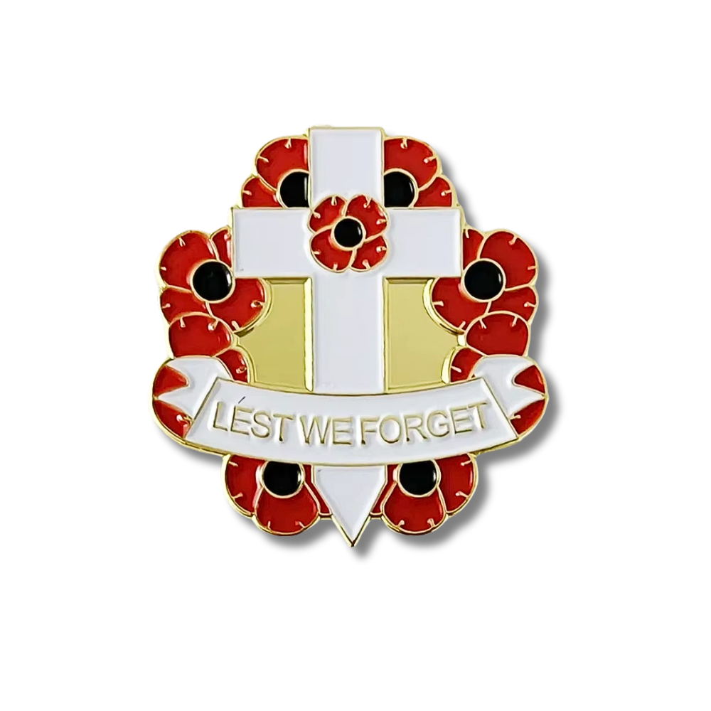 Remembrance Poppy Wreath Pin Badge