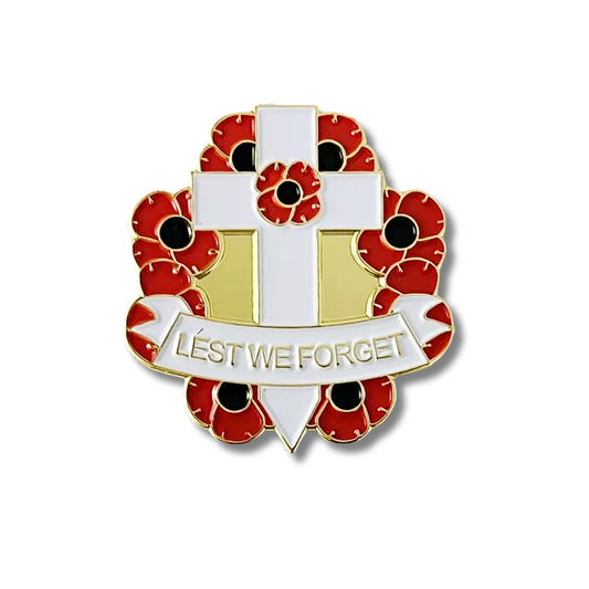 Remembrance Poppy Wreath Pin Badge