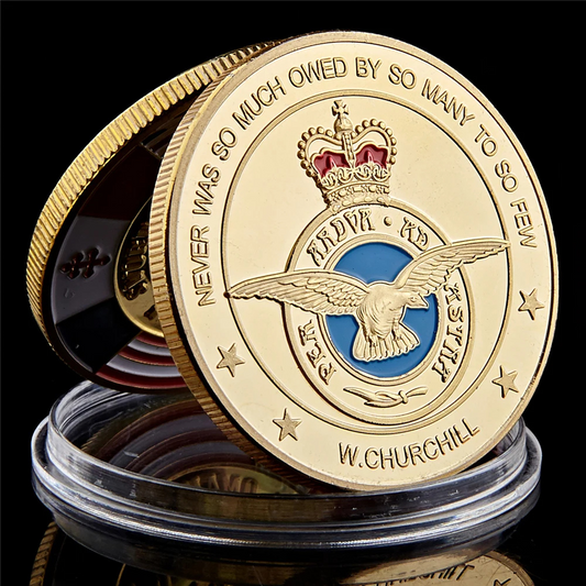Royal Air Force Gold-Plated Commemorative Coin - With Winston Churchill Quote