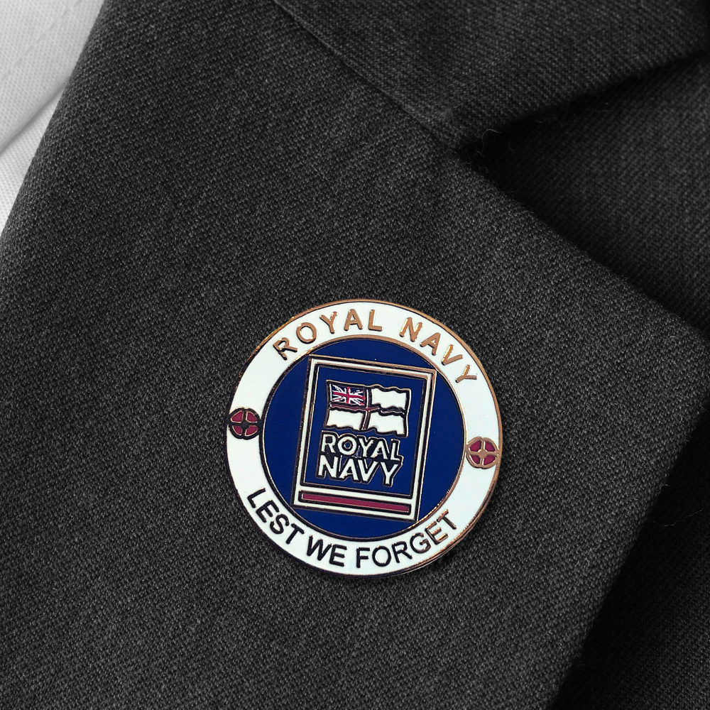 Royal Navy Crested Lest We Forget Remembrance Badge