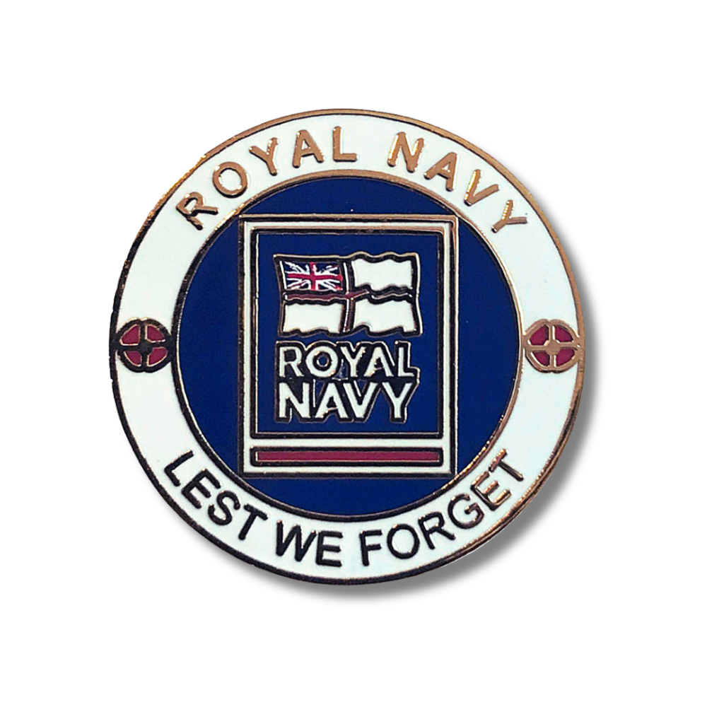Royal Navy Crested Lest We Forget Remembrance Badge