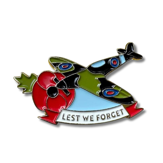 Spitfire Lest We Forget Pin Badge